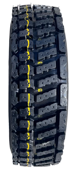 High-performance racing studs are installed to provide consistent penetration and grip on hard ice for Crosskart
