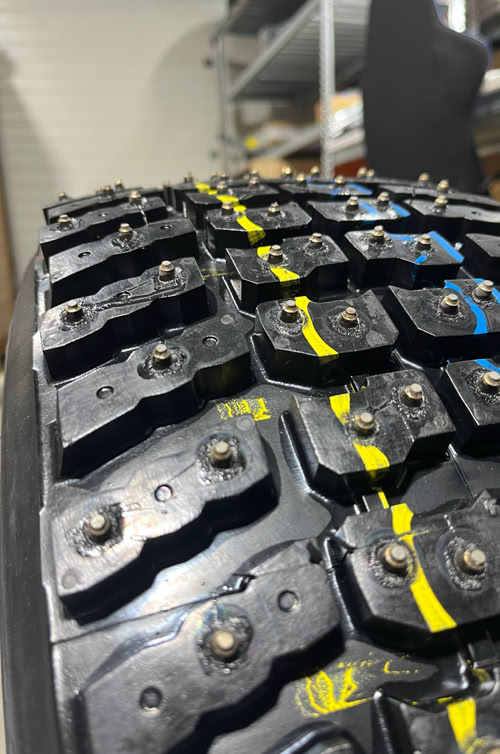 Equipped with best grip injected and bonded racing studs