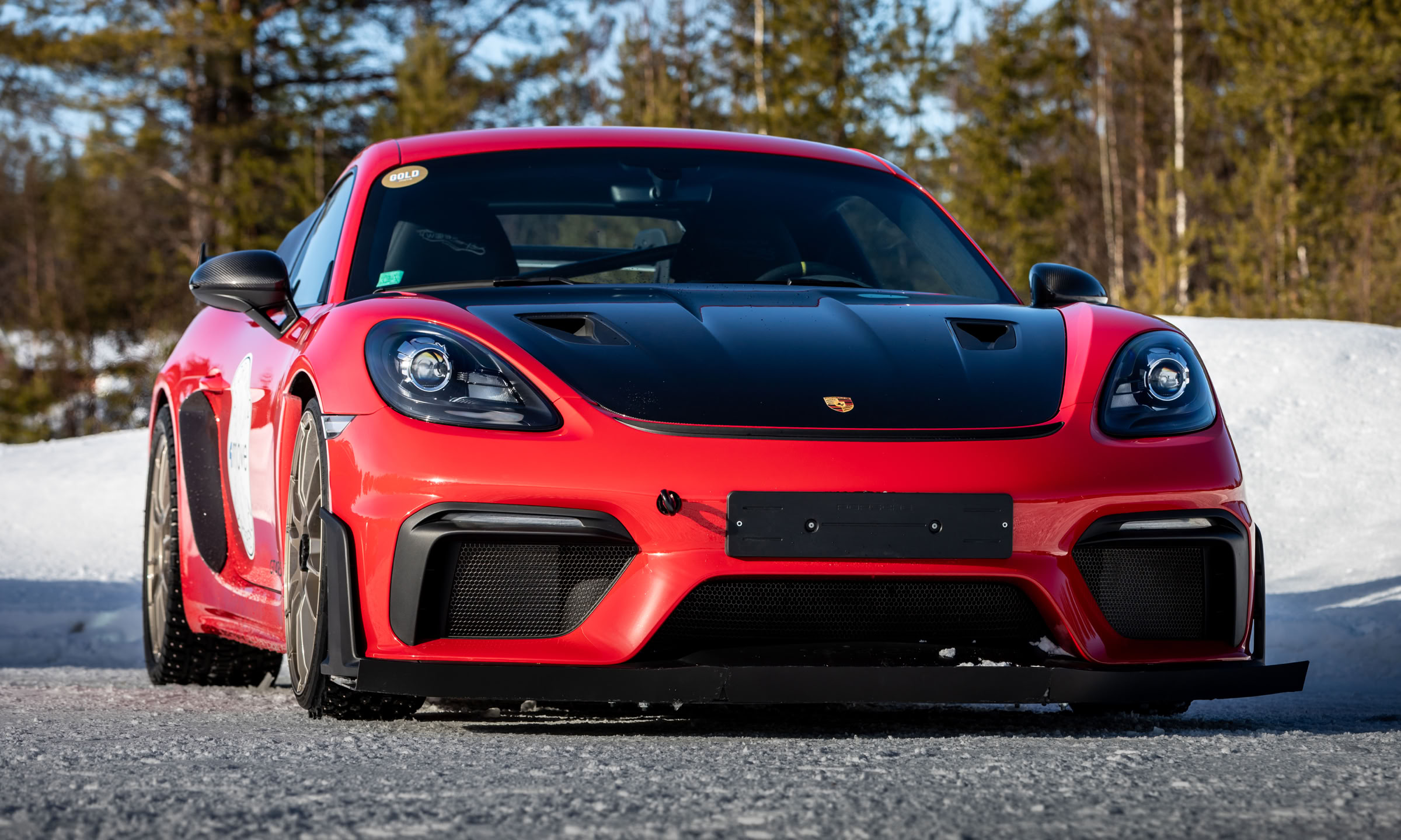 On ice GT4 Porsche fast track.