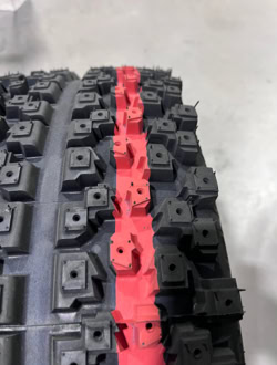 — 225/45R17 — Design Nica Max 420 studs glued / tire Protrusion of 1.8 or 2.5mm Ø without studs 658mm 